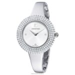 krištáľové ružové hodinky švajčiarska výroba, kovový náramok, strieborný tón, nehrdzavejúca oceľ B8ZNT1247 Swarovski príslušenstvo - Image 5