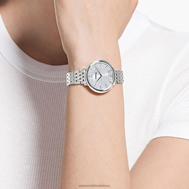 krištáľovo elegantné hodinky švajčiarska výroba, kovový náramok, strieborný tón, nehrdzavejúca oceľ B8ZNT1244 Swarovski príslušenstvo - Image 2
