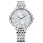 krištáľovo elegantné hodinky švajčiarska výroba, kovový náramok, strieborný tón, nehrdzavejúca oceľ B8ZNT1244 Swarovski príslušenstvo
