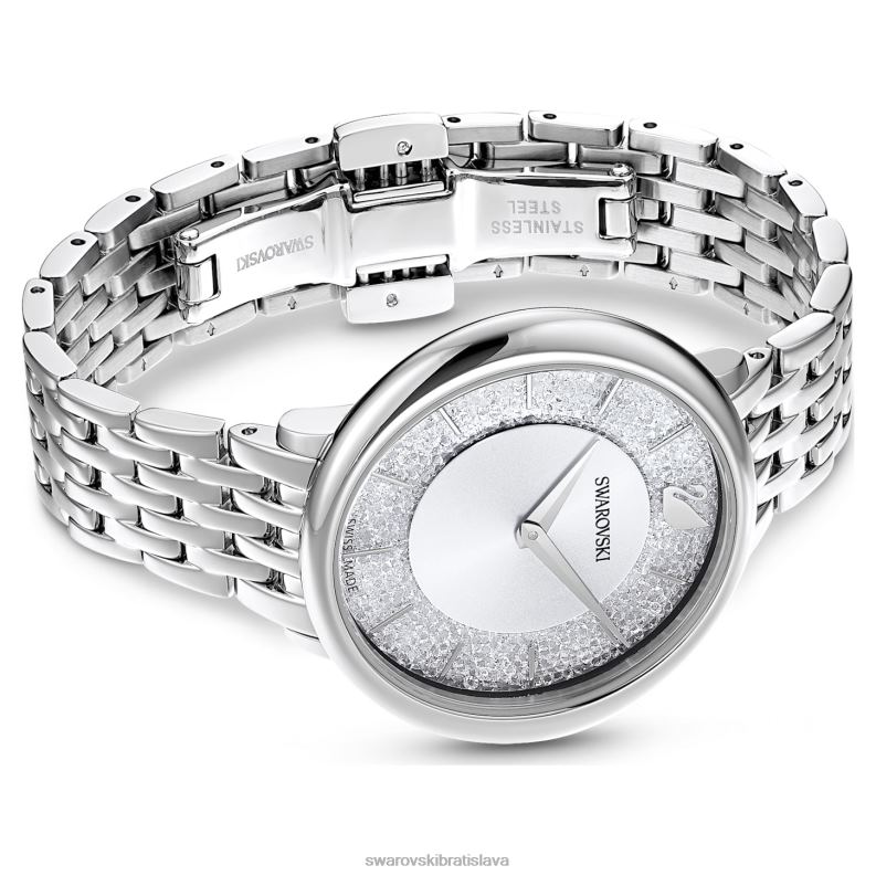 krištáľovo elegantné hodinky švajčiarska výroba, kovový náramok, strieborný tón, nehrdzavejúca oceľ B8ZNT1244 Swarovski príslušenstvo - Image 4