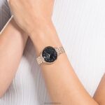 krištáľovo elegantné hodinky švajčiarsky kovový náramok, čierny, povrchová úprava ružové zlato B8ZNT1186 Swarovski príslušenstvo - Image 2