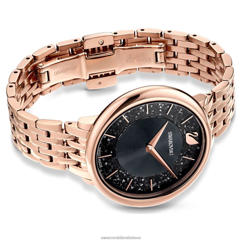 krištáľovo elegantné hodinky švajčiarsky kovový náramok, čierny, povrchová úprava ružové zlato B8ZNT1186 Swarovski príslušenstvo - Image 4