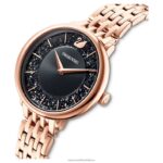 krištáľovo elegantné hodinky švajčiarsky kovový náramok, čierny, povrchová úprava ružové zlato B8ZNT1186 Swarovski príslušenstvo - Image 5