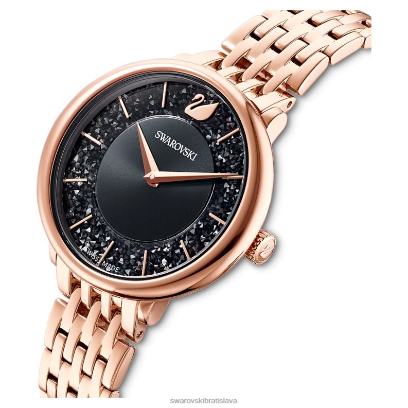 krištáľovo elegantné hodinky švajčiarsky kovový náramok, čierny, povrchová úprava ružové zlato B8ZNT1186 Swarovski príslušenstvo - Image 5