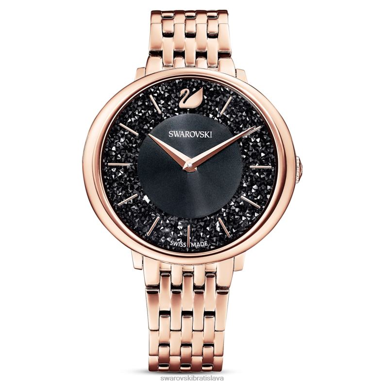 kristalovo_elegantne_hodinky_svajciarsky_kovovy_naramok_cierny_povrchova_uprava_ruzove_zlato_b8znt1186_swarovski_prislusenstvo.jpg krištáľovo elegantné hodinky švajčiarsky kovový náramok, čierny, povrchová úprava ružové zlato B8ZNT1186 Swarovski príslušenstvo - Image 1