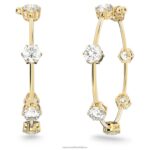 kruhové náušnice constella okrúhly výbrus, biely, lesklý pozlátený B8ZNT917 Swarovski šperky - Image 3