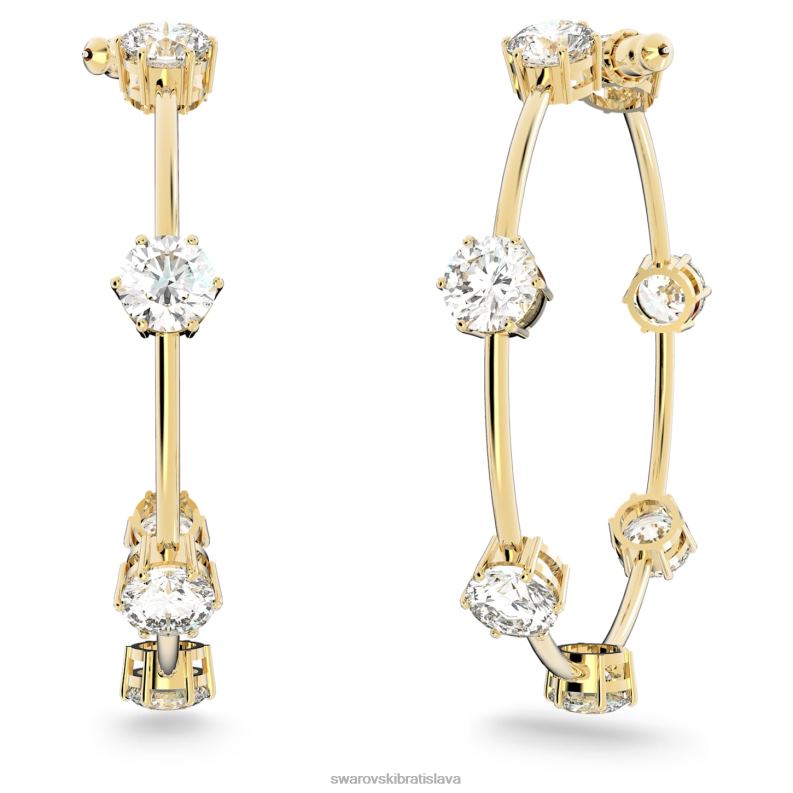 kruhové náušnice constella okrúhly výbrus, biely, lesklý pozlátený B8ZNT917 Swarovski šperky - Image 3