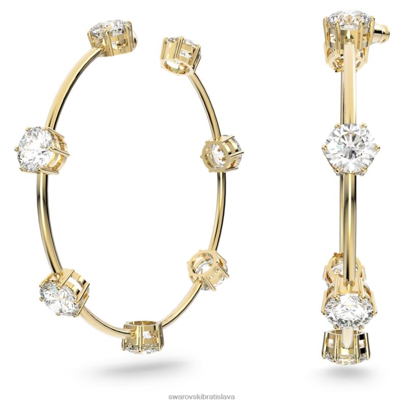kruhové náušnice constella okrúhly výbrus, biely, lesklý pozlátený B8ZNT917 Swarovski šperky - Image 1