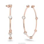 kruhové náušnice constella okrúhly výbrus, biely, pozlátený ružovým zlatom B8ZNT889 Swarovski šperky - Image 3