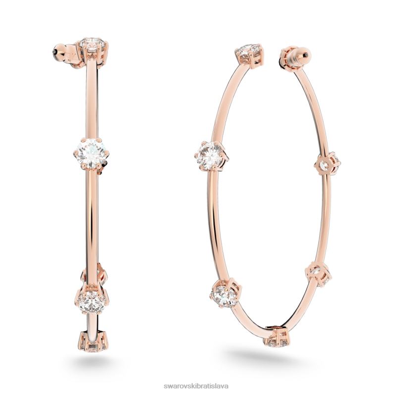 kruhové náušnice constella okrúhly výbrus, biely, pozlátený ružovým zlatom B8ZNT889 Swarovski šperky - Image 3