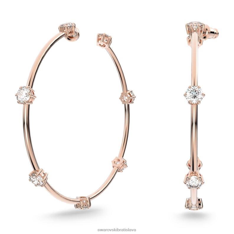 kruhové náušnice constella okrúhly výbrus, biely, pozlátený ružovým zlatom B8ZNT889 Swarovski šperky - Image 1