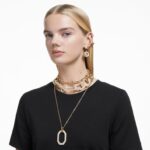 kruhové náušnice dextera biela, pozlátená B8ZNT884 Swarovski šperky - Image 5