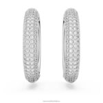 kruhové náušnice dextera biela, rhodiovaná B8ZNT895 Swarovski šperky - Image 3