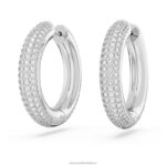 kruhové náušnice dextera biela, rhodiovaná B8ZNT895 Swarovski šperky - Image 4