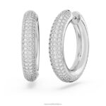 kruhové náušnice dextera biela, rhodiovaná B8ZNT895 Swarovski šperky - Image 5