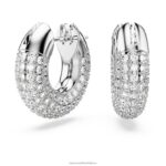 kruhové náušnice dextera biela, rhodiovaná B8ZNT914 Swarovski šperky