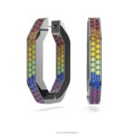 kruhové náušnice dextera osemuholníkový tvar, viacfarebné, potiahnuté ruténiom B8ZNT865 Swarovski šperky