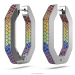 kruhové náušnice dextera osemuholníkový tvar, viacfarebné, potiahnuté ruténiom B8ZNT865 Swarovski šperky - Image 4