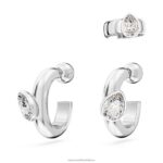 kruhové náušnice dextera s manžetou na uši hruškový rez, biely, rhodiovaný B8ZNT399 Swarovski šperky - Image 4