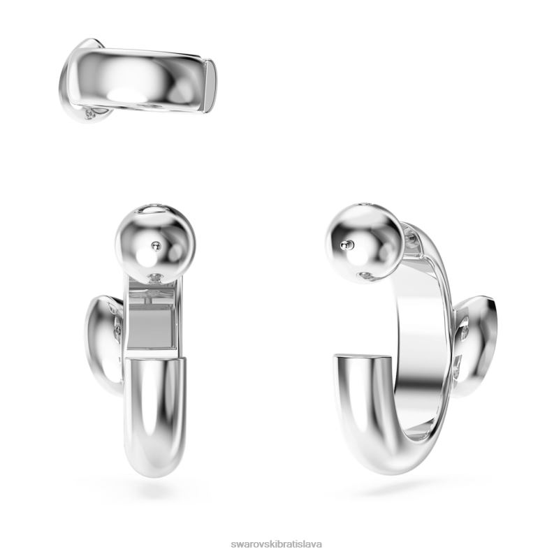 kruhové náušnice dextera s manžetou na uši hruškový rez, biely, rhodiovaný B8ZNT399 Swarovski šperky - Image 5