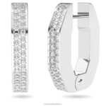 kruhové náušnice dextera tvar osemuholníka, biela, rhodiovaná B8ZNT921 Swarovski šperky - Image 3