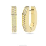kruhové náušnice dextera v tvare osemuholníka, biele, pozlátené B8ZNT913 Swarovski šperky - Image 3
