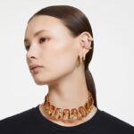 kruhové náušnice dextera v tvare osemuholníka, biele, pozlátené B8ZNT913 Swarovski šperky - Image 4