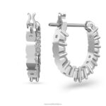 kruhové náušnice vittore okrúhly výbrus, biely, rhodiovaný B8ZNT868 Swarovski šperky - Image 3