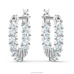 kruhové náušnice vittore okrúhly výbrus, biely, rhodiovaný B8ZNT868 Swarovski šperky - Image 4