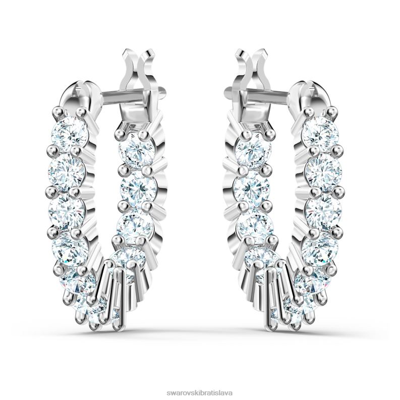 kruhové náušnice vittore okrúhly výbrus, biely, rhodiovaný B8ZNT868 Swarovski šperky - Image 4