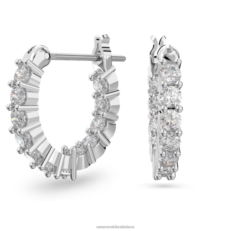 kruhové náušnice vittore okrúhly výbrus, biely, rhodiovaný B8ZNT868 Swarovski šperky - Image 1