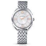 kryštalické glam hodinky švajčiarska výroba, kovový náramok, strieborný tón, nehrdzavejúca oceľ B8ZNT1245 Swarovski príslušenstvo