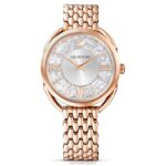 kryštalické glam hodinky švajčiarska výroba, kovový náramok, tón ružového zlata, povrchová úprava v tóne ružového zlata B8ZNT1194 Swarovski príslušenstvo