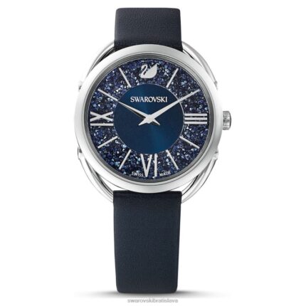kryštalické glam hodinky švajčiarsky, kožený remienok, modrý, nerez B8ZNT1251 Swarovski príslušenstvo