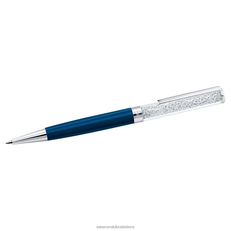 krystalicke_gulockove_pero_modra_modro_lakovana_chromovana_b8znt1266_swarovski_prislusenstvo.jpg kryštalické guľôčkové pero modrá, modro lakovaná, chrómovaná B8ZNT1266 Swarovski príslušenstvo - Image 1