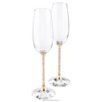 kryštalické opekacie flauty zlatý tón B8ZNT1707 Swarovski dekorácie