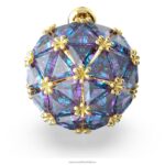 kuriózna napichovacia náušnica jednoduchý, trojuholníkový strih, modrý, pozlátený B8ZNT974 Swarovski šperky