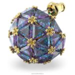 kuriózna napichovacia náušnica jednoduchý, trojuholníkový strih, modrý, pozlátený B8ZNT974 Swarovski šperky - Image 3