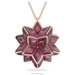 kuriózny prívesok geometrický strih, ružové, pozlátené ružovým zlatom B8ZNT267 Swarovski šperky