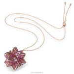 kuriózny prívesok geometrický strih, ružové, pozlátené ružovým zlatom B8ZNT267 Swarovski šperky - Image 3