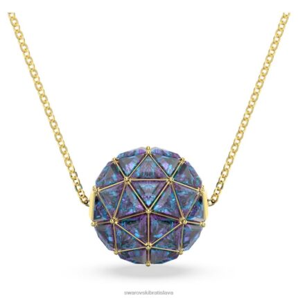 kuriózny prívesok trojuholníkový strih, modrá, pozlátená B8ZNT250 Swarovski šperky