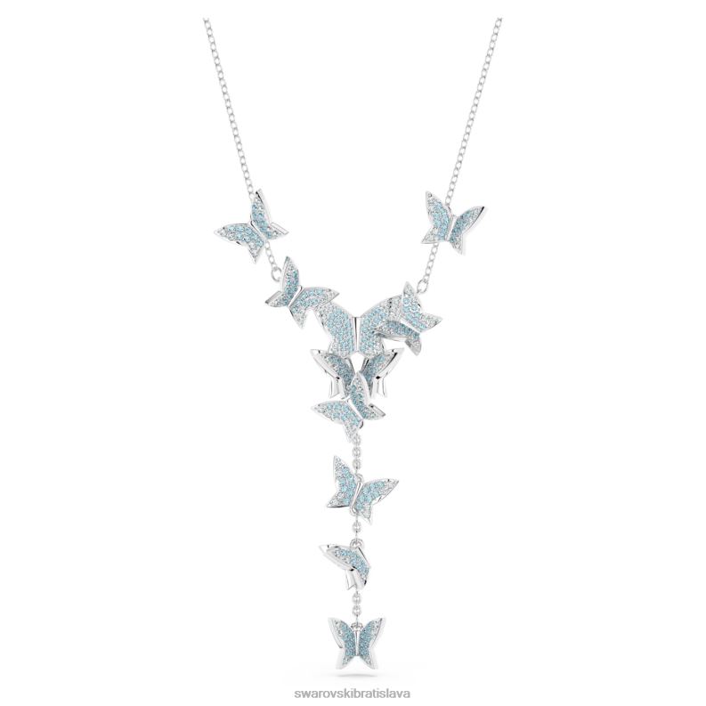 lilia_y_nahrdelnik_motyl_modra_rhodiovana_b8znt26_swarovski_sperky.jpg lilia y náhrdelník motýľ, modrá, rhodiovaná B8ZNT26 Swarovski šperky - Image 1