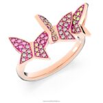 líliový prsteň motýľ, ružové, pozlátené ružovým zlatom B8ZNT1091 Swarovski šperky - Image 3