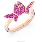líliový prsteň motýľ, ružové, pozlátené ružovým zlatom B8ZNT1091 Swarovski šperky - Image 4
