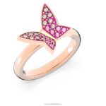 líliový prsteň motýľ, ružové, pozlátené ružovým zlatom B8ZNT1091 Swarovski šperky - Image 5