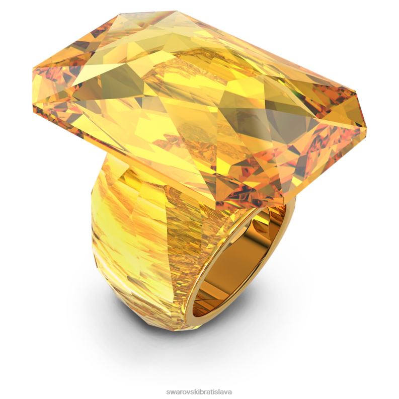 lucentný koktailový prsteň nadrozmerný krištáľ, osemhranný výbrus, žltý B8ZNT1079 Swarovski šperky - Image 3