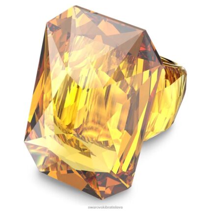 lucentný koktailový prsteň nadrozmerný krištáľ, osemhranný výbrus, žltý B8ZNT1079 Swarovski šperky