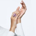 lucentný koktailový prsteň osemhranný strih, ružová B8ZNT1041 Swarovski šperky - Image 2