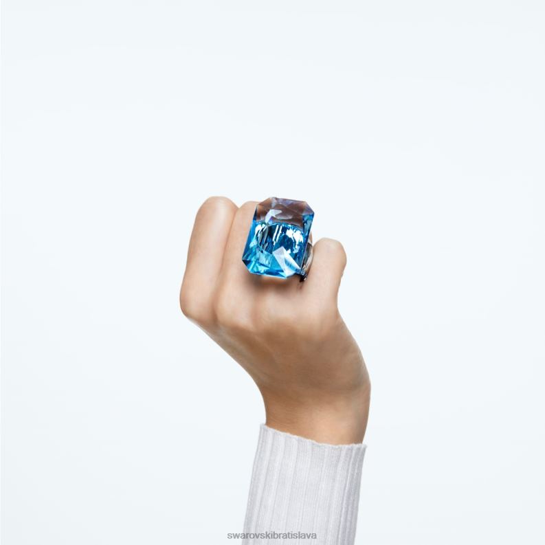 lucentný koktailový prsteň oversized krištáľ, osemhranný brus, modrý B8ZNT1078 Swarovski šperky - Image 4