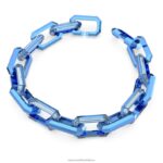 lucentný náhrdelník vyhlásenie, modrá B8ZNT154 Swarovski šperky - Image 3